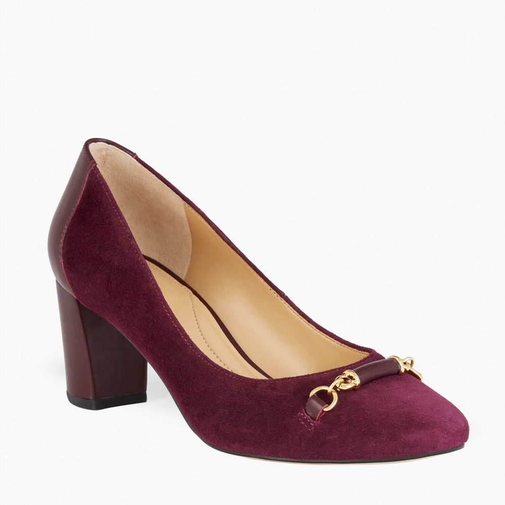 Talbots Ellery Bit Block Heel Suede Heels NWOT